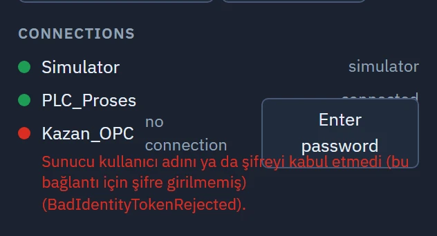 The Enter password button next to the connection that requires a password in the System menu.