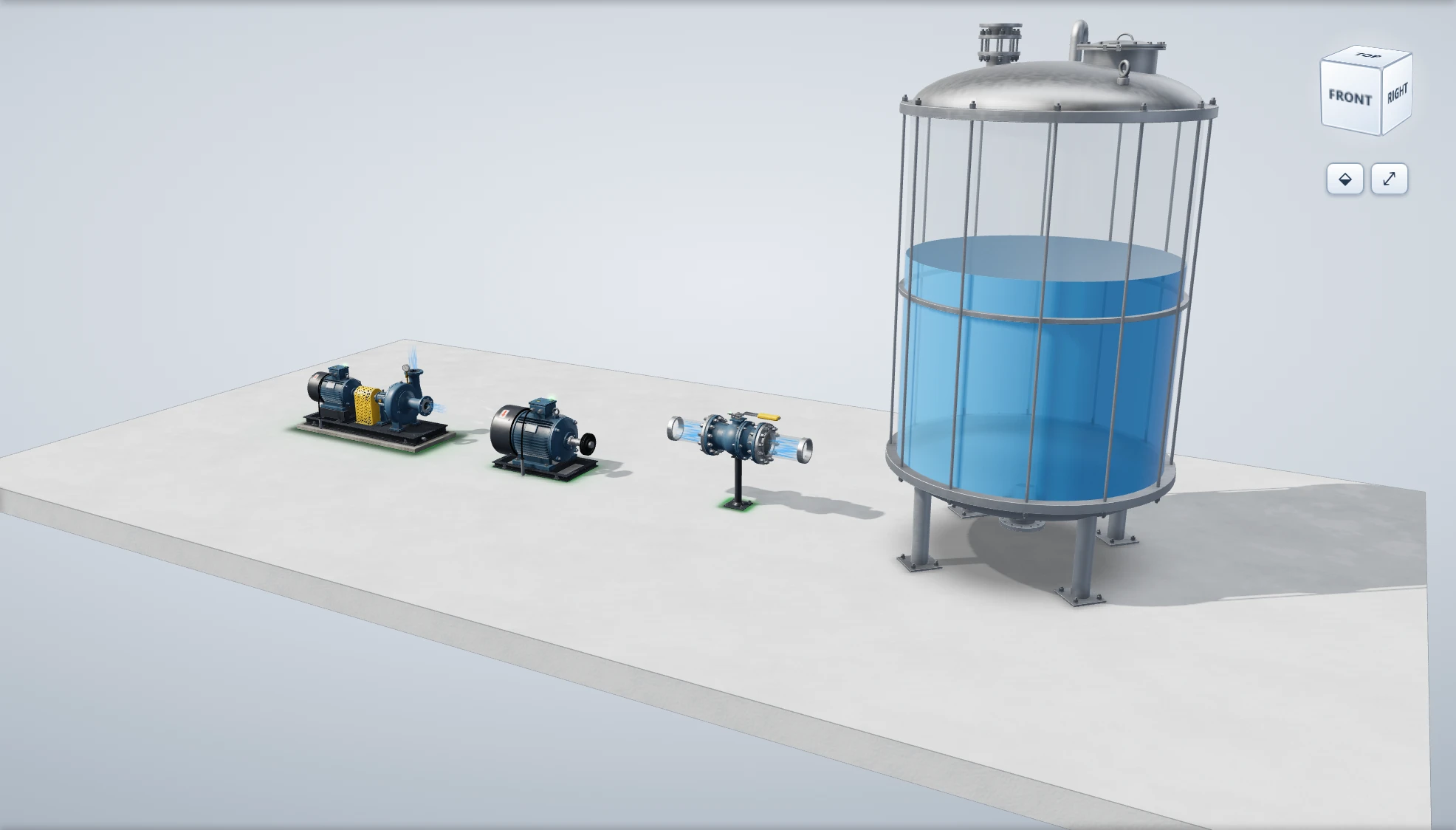 The same objects in the Realistic model.