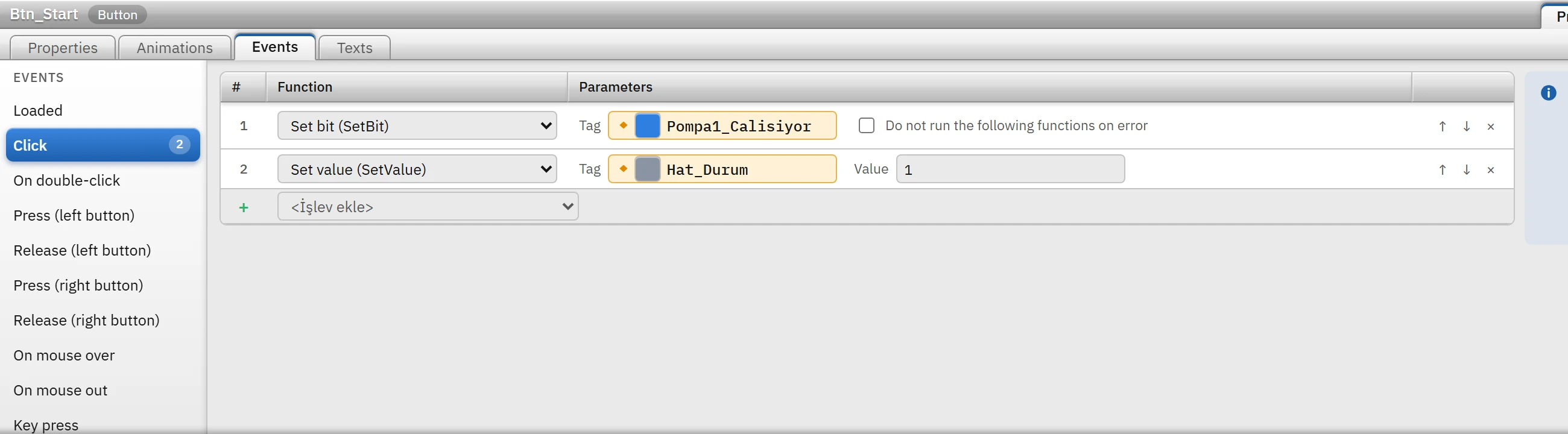 The Click event of the button: the two functions run in sequence.