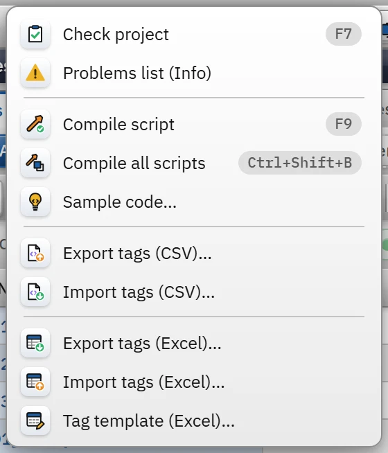 The tag transfer commands in the Tools menu.