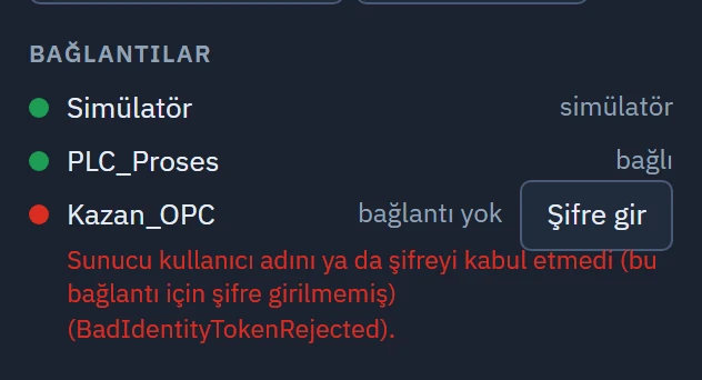 Sistem menüsünde şifre isteyen bağlantının yanındaki Şifre gir düğmesi.