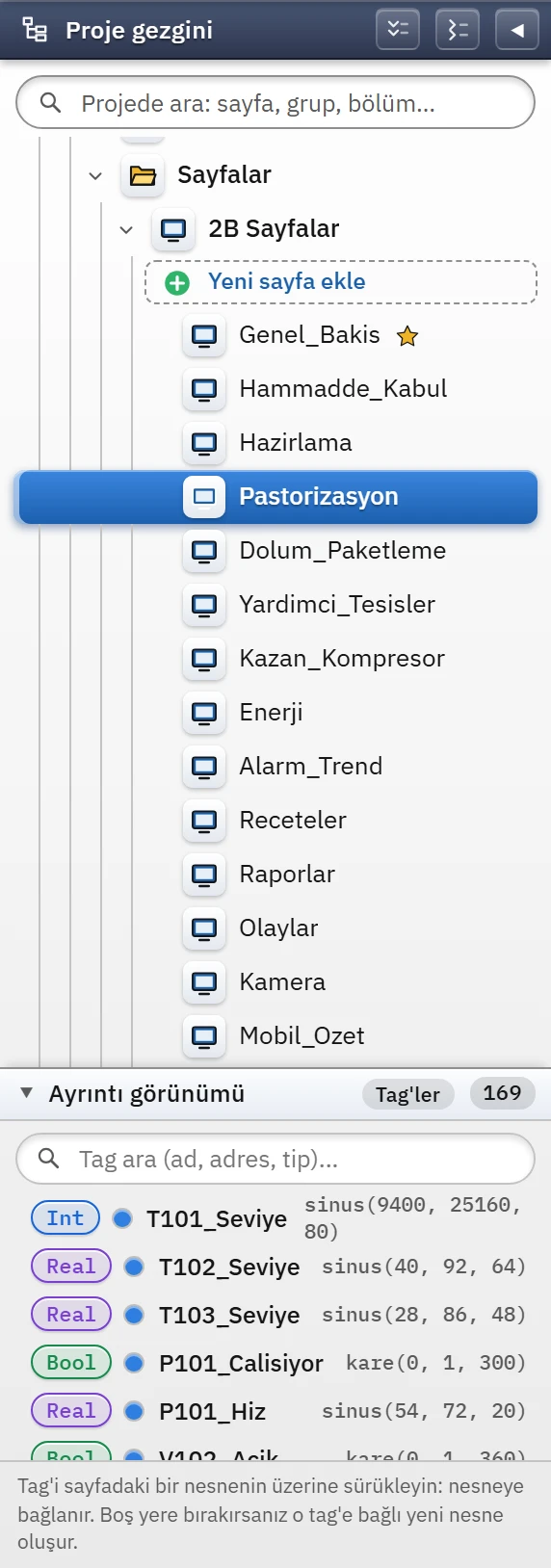 Sayfalar dalı: 2B Sayfalar altında sayfalar; başlangıç sayfası yıldızla işaretlidir.